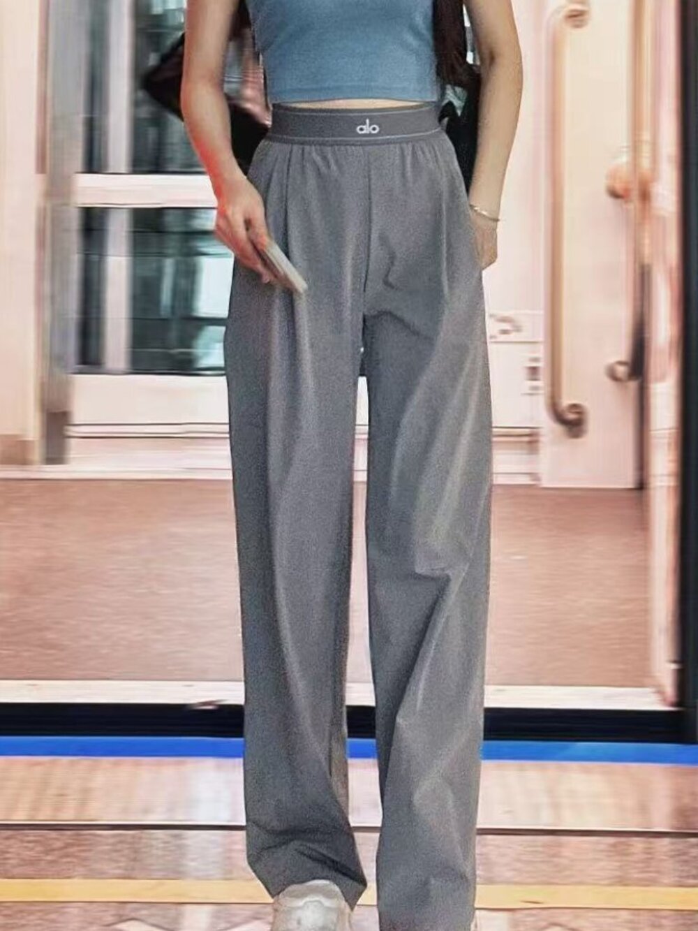 NWT ALO Yoga Suit Up Trouser Steel Grey (Regular)😍